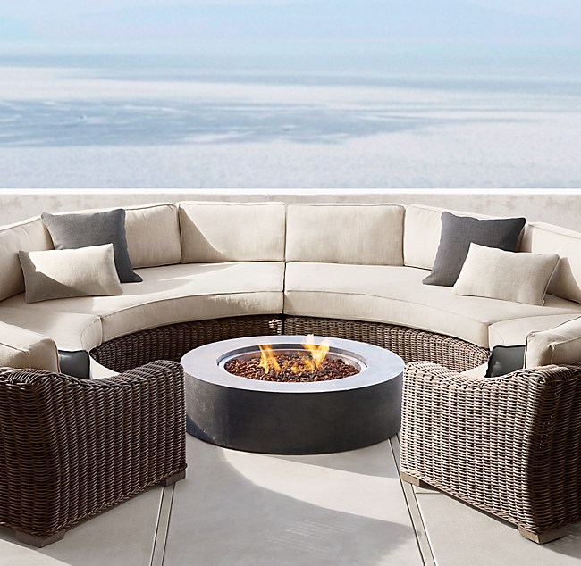 Provence Luxe Round Customizable Sectional, Round Outdoor Sectional
