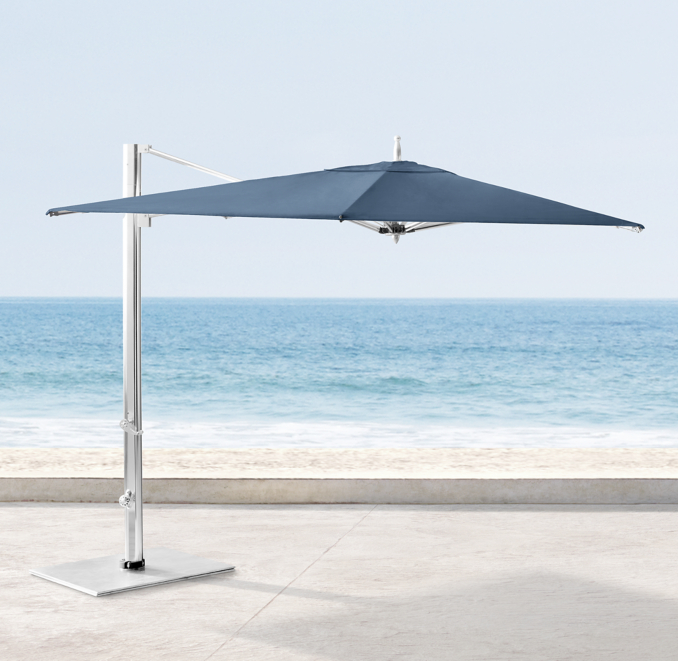 10' Tuuci® Ocean Master Max Cantilever Square Titanium Umbrella
