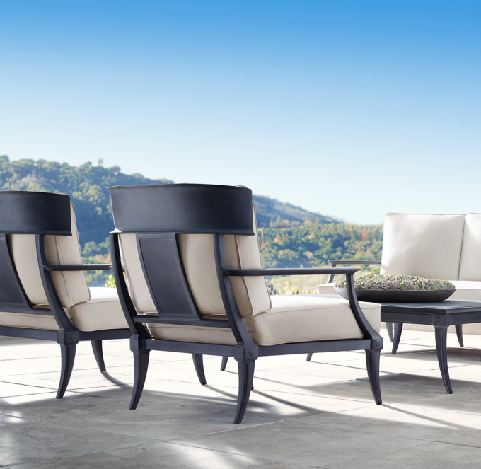 An Aluminum Klismos Chair