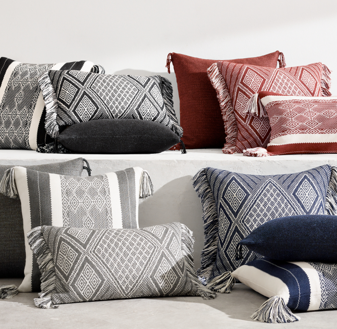 Hanbel Textured Solid Outdoor Pillow Cover Square RH