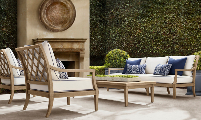 shop Loire Weathered Teak Low Seating