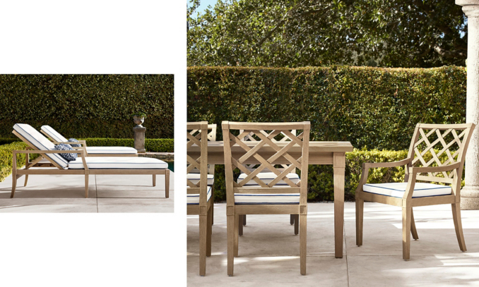 shop Loire Weathered Teak Dining & Chaise