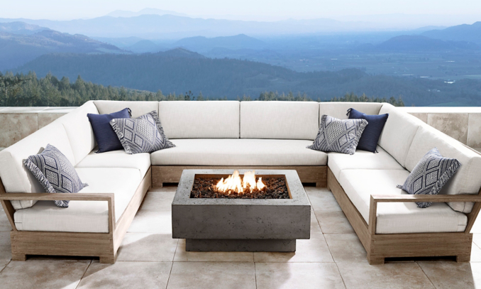 shop Belvedere Weathered Teak U-Sectional