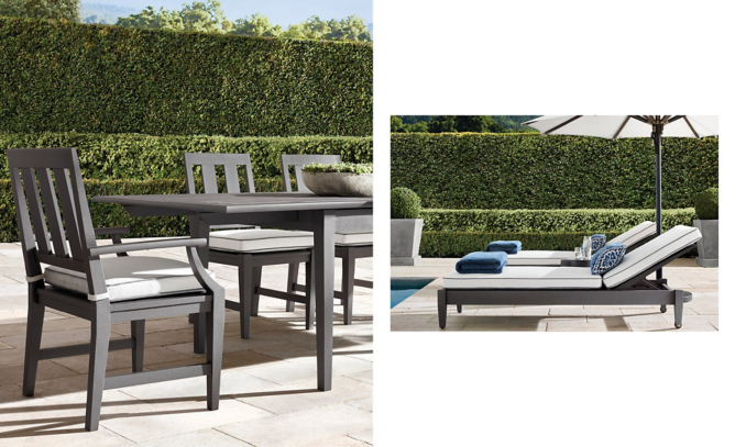 shop Santa Monica Slate Metal Dining & Chaise