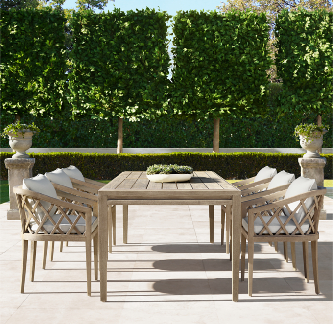 Greystone Teak Rectangular Dining Table RH