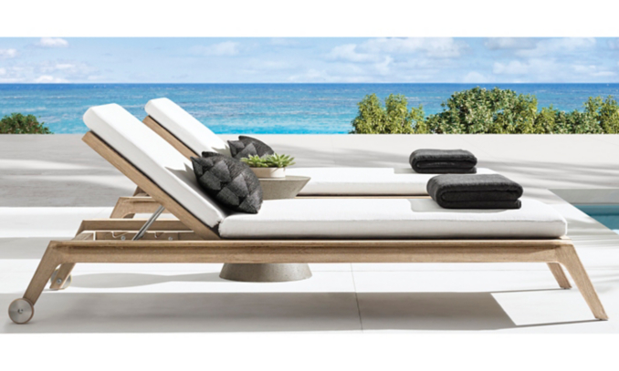 shop Isla Weathered Teak Chaise