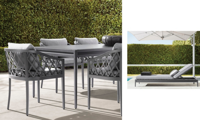 shop Greystone Slate Dining & Chaise Smerge