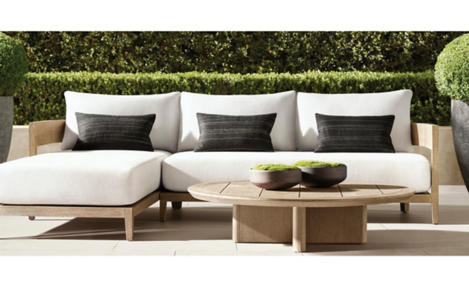 shop Balmina Weathered Teak Sectional