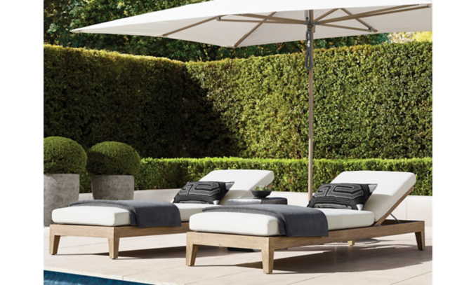 shop Balmain Weathered Teak Chaises and Daybed
