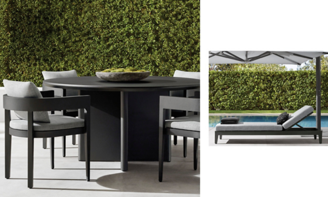 shop Balmain Iron Round Dining + Chaise Smerge