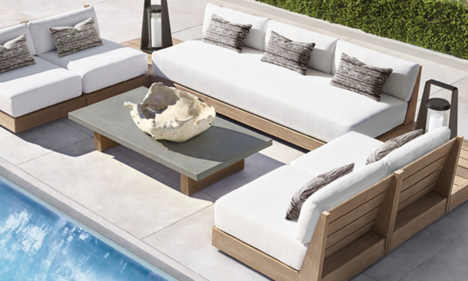 shop Gomera Weathered Teak Sectional