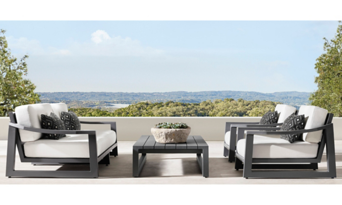 shop Sebastian Slate Metal Low Seating