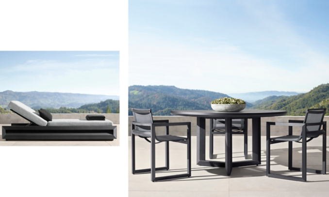 shop Paloma Iron Round DIning & CHaise Smerge