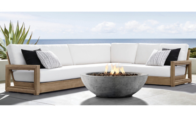 shop Costa Weathered Teak Sectional & Chaise