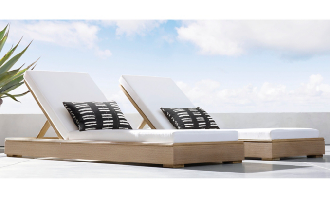 shop Costa Weathered Grey Teak Chaise