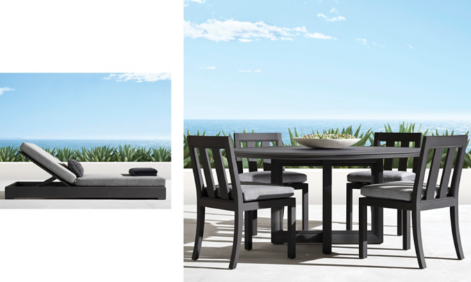 shop Costa Iron Round Dining & Chaise Smerge