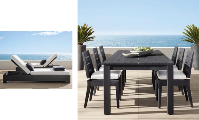 shop Belvedere Iron Dining & Chaise Smerge