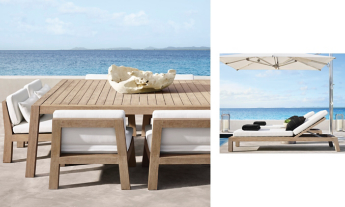 shop Bonaire Weathered Teak Dining and Chaise
