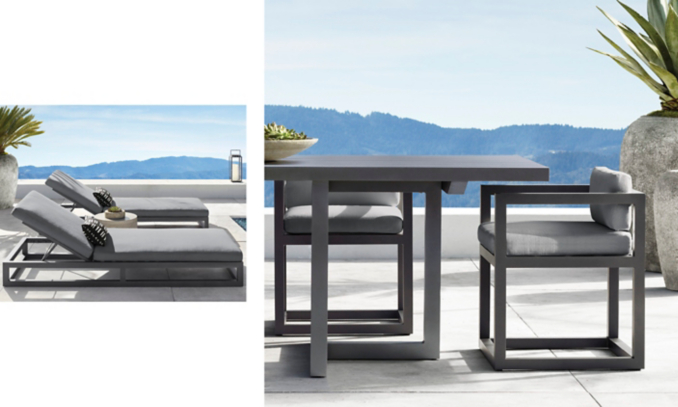 shop Aviara Metal Dining & Chaise