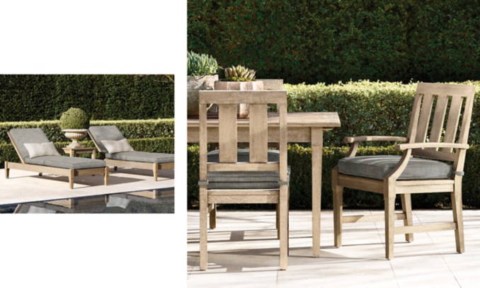 shop Santa Monica Weathered Teak Chaise & Finish