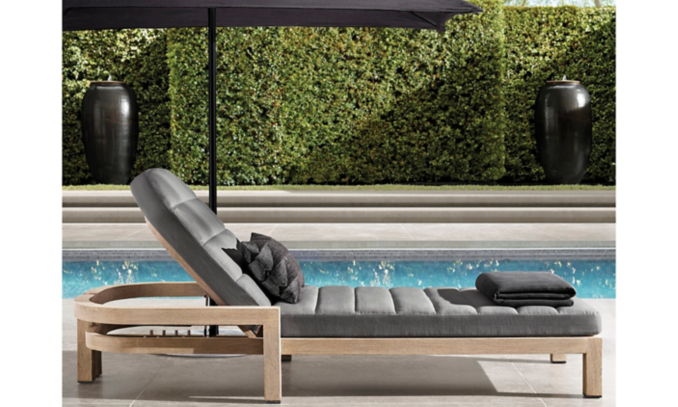 shop Portofino Weathered Teak Chaise