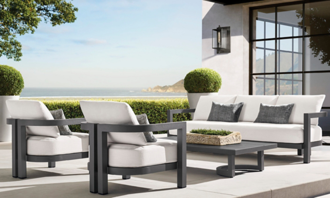 shop Portofino Slate Metal Low Seating
