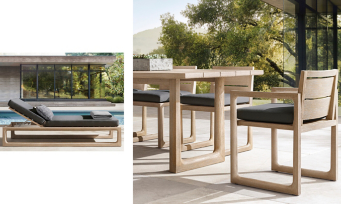 shop Organic Wood Weathered Dining and Chaise