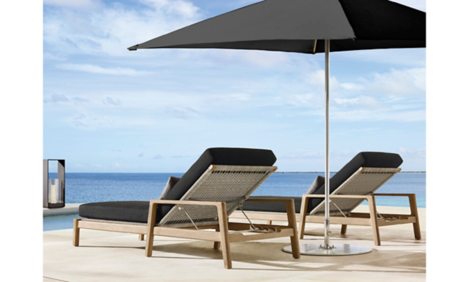 shop Mesa Grey Teak Chaise