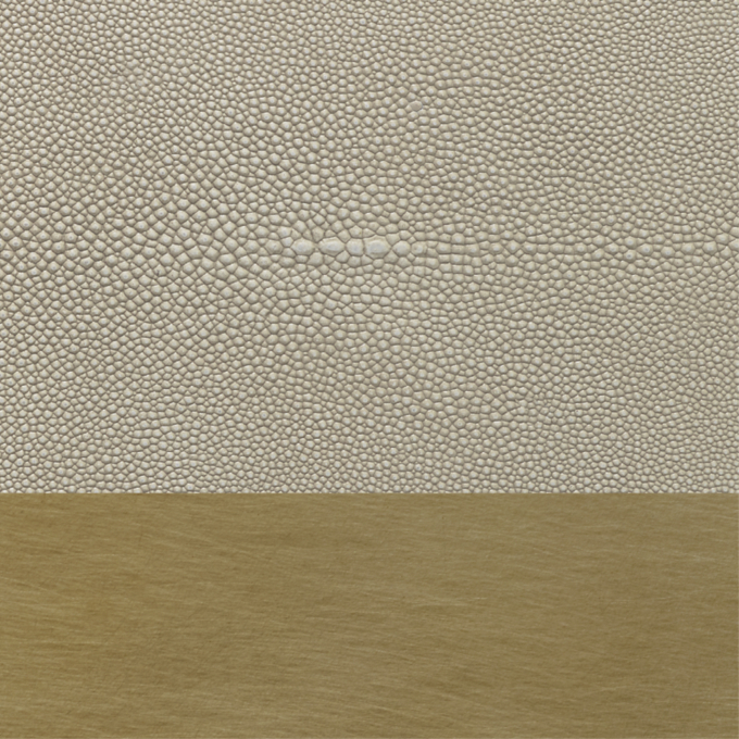 Bone Shagreen/ Solid Burnished Brass 