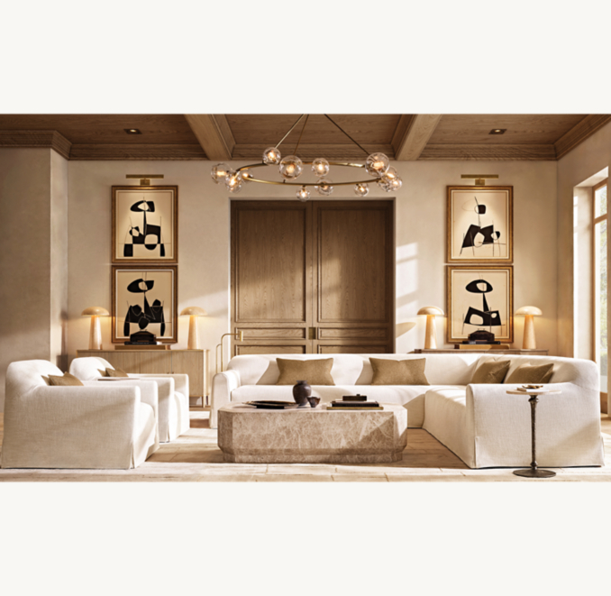 Bubble Smoke Glass Round Chandelier