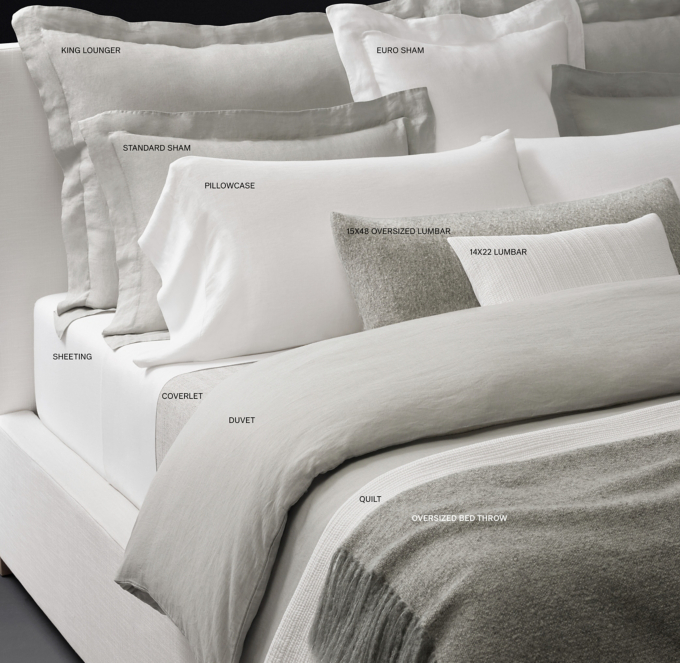 La Dolce Vita. Italian Heritage Washed Linen Bedding by Carlo Bertelli,  Florence. - Restoration Hardware