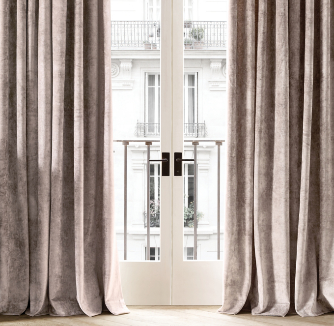 Italian Striated Velvet Drapery | RH