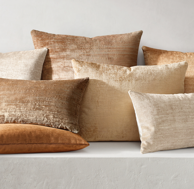 Velvet pillows shop restoration hardware