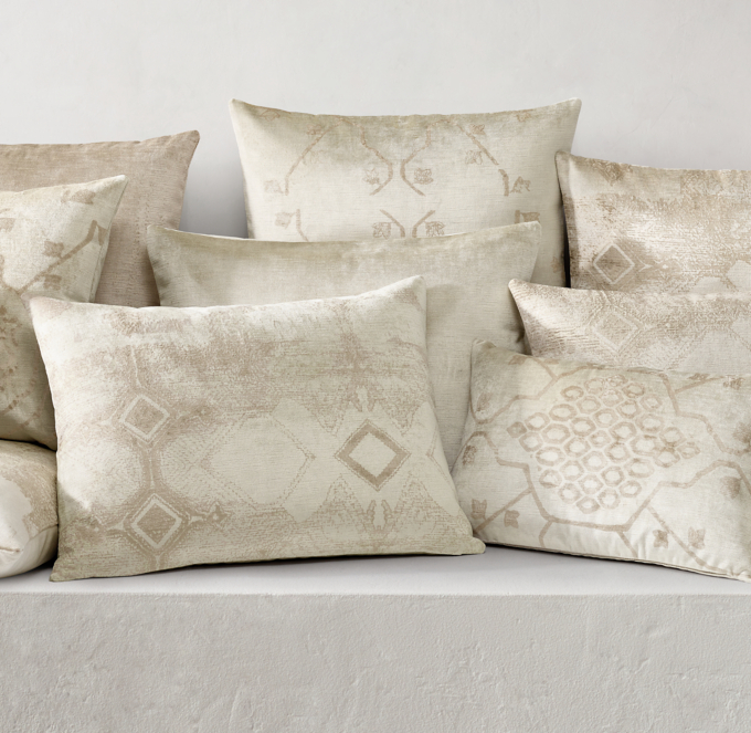 Velvet pillows 2024 restoration hardware