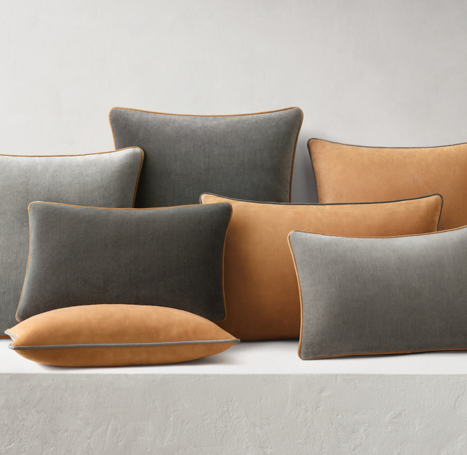 Leather pillows restoration hardware hotsell