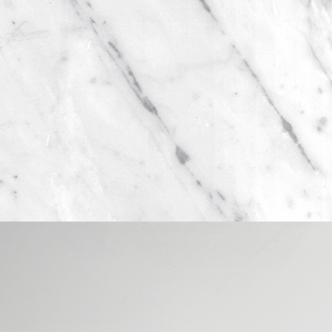 Polished Italian Carrara Marble/ Polished Stainless Steel 