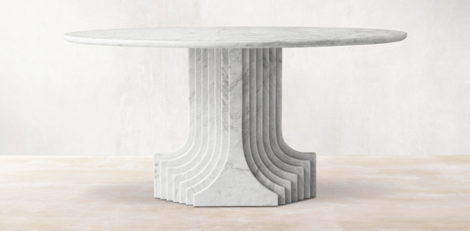 Collection de tables à manger rondes et ovales Strada
