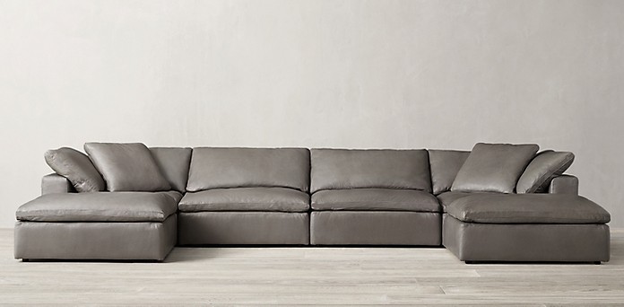 Cloud Leather Collection Rh, Distressed Leather Sofa Sectional