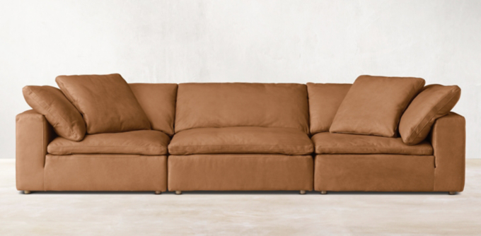 Restoration hardware brown store leather couch