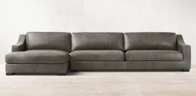 Modena Leather Slope Arm Sectionals