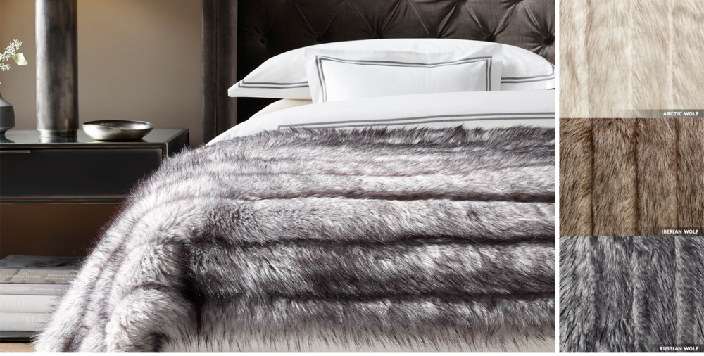 Channel Faux Fur Throw