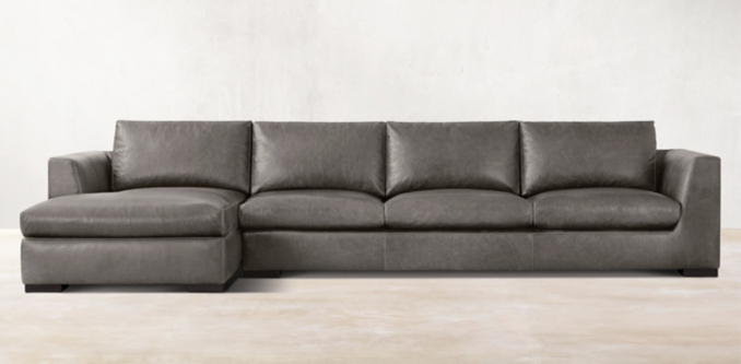 Modena Leather Taper Arm Sectionals