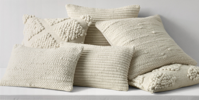 restoration hardware pillows and throws