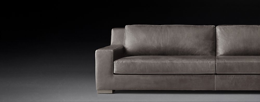 Sofa Collections Rh Modern, Modern Grey Leather Sofa