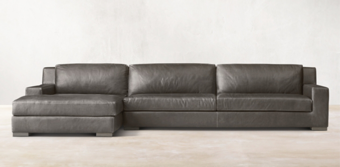 Modena Leather Track Arm Sectionals