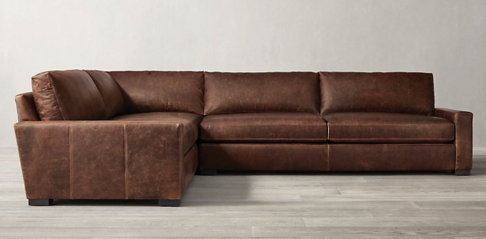 Sectional Collections Rh, Rustic Leather Sectional Couch
