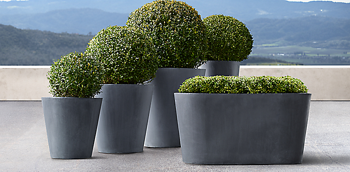 Planter Collections Rh, Large Round Outdoor Planters Canada