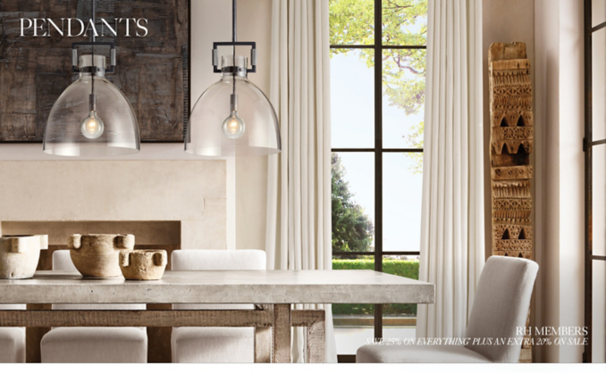 Restoration Hardware Clemson Pendant Light Shelly Lighting