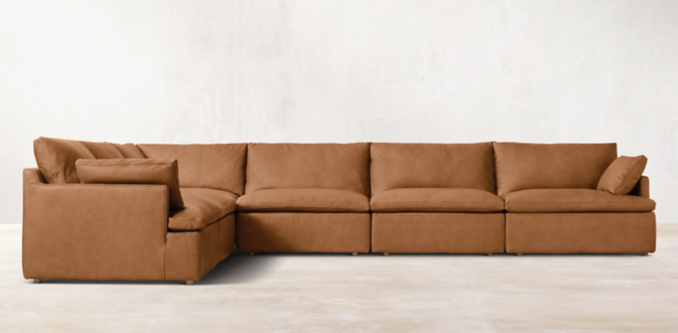 Cloud Modular Leather Track Arm Sectionals