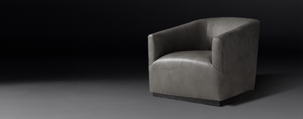 1950s Italian Shelter Arm Leather Chair | RH Modern